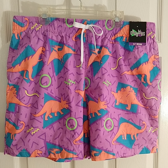 chubbies dinosaur swim trunks